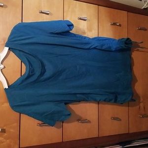Teal Ruched Sides Tee